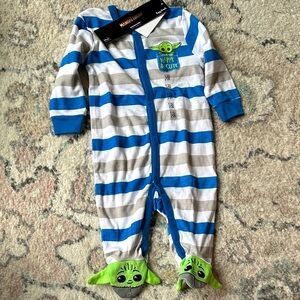 Star Wars Blue and Gray Striped Baby Footie